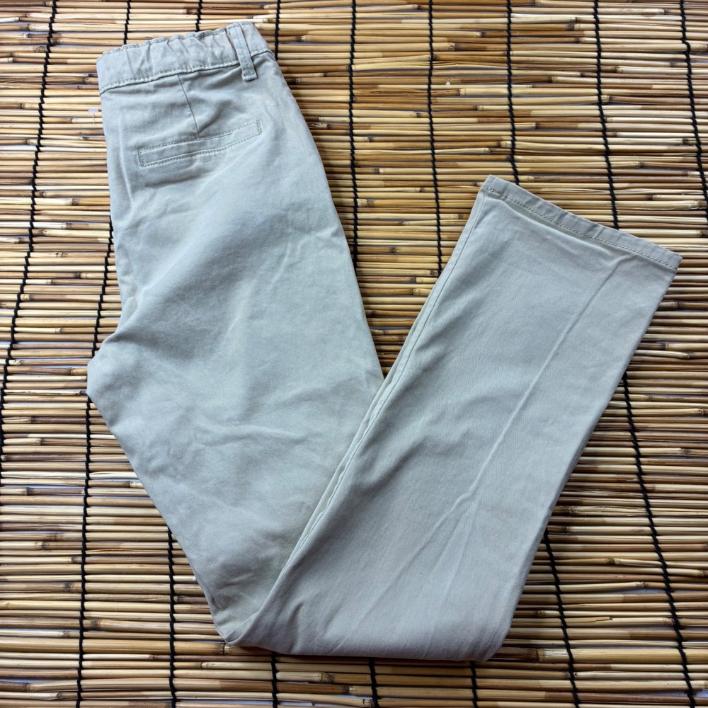 The Childrens Place Kids Khaki Chino Pants Tan Straight Leg Size 14 Elastic Back